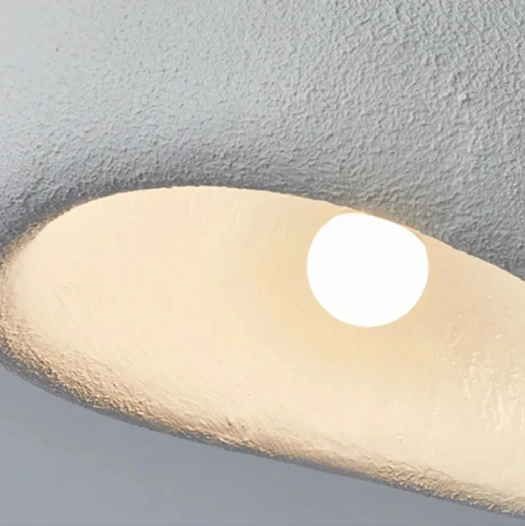 Japandi Resin Flush Mount Ceiling Lamp - Image 4